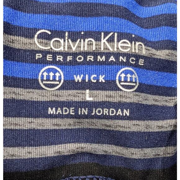 Calvin Klein Performace Wick Blue Stripe Leggings Pants Ruched Misses Size L - Picture 5 of 6